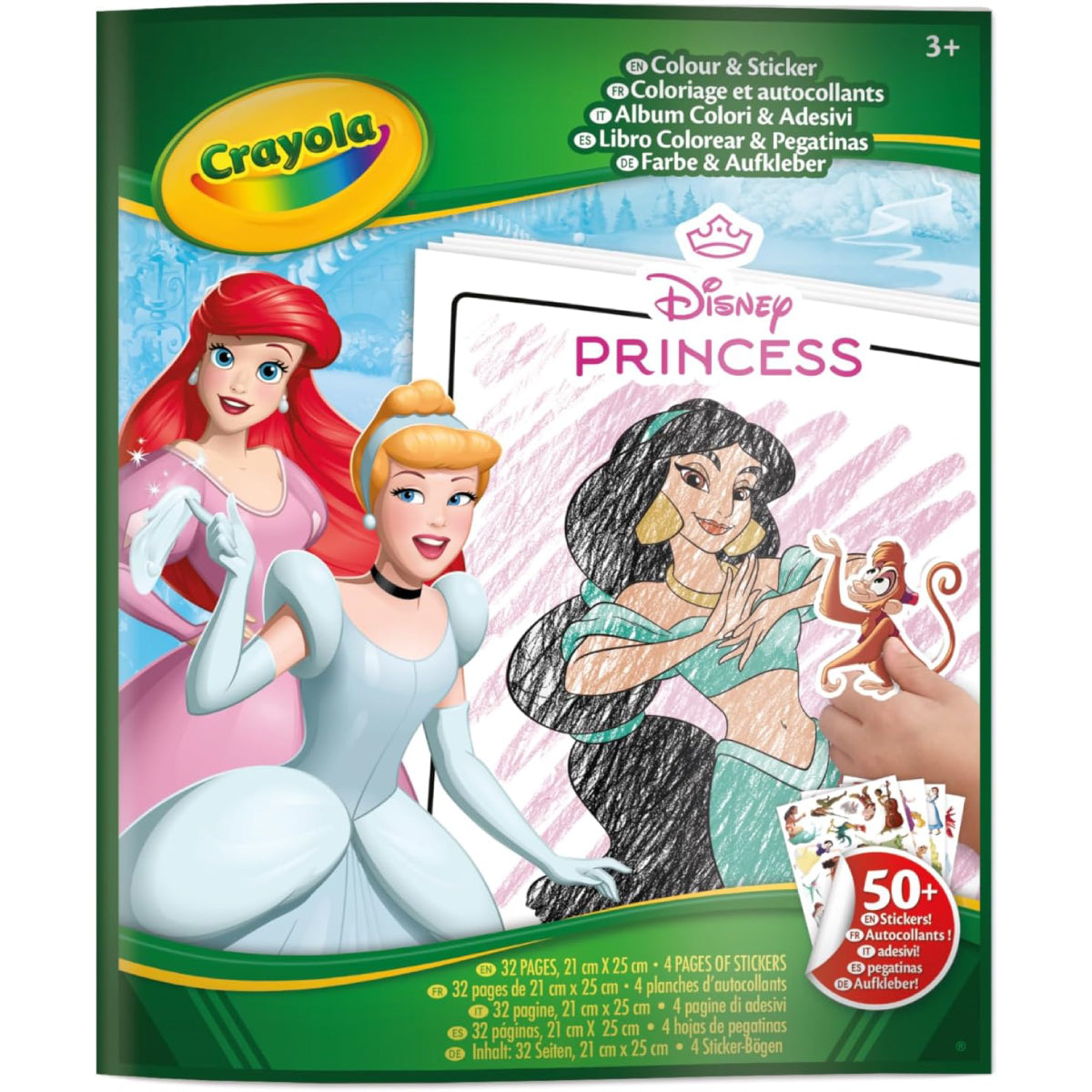 album da colorare con sticker - principesse disney
