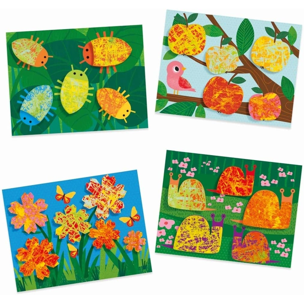 dipingere con le biglie - natura multicolore