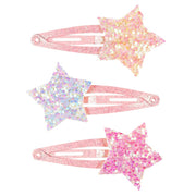 hair clips lyse, glitter star