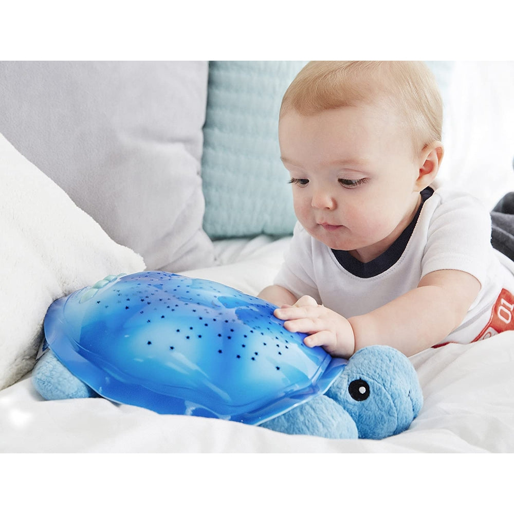 twilight turtle blu - tartaruga peluche con proiettore di cielo notturno stellato