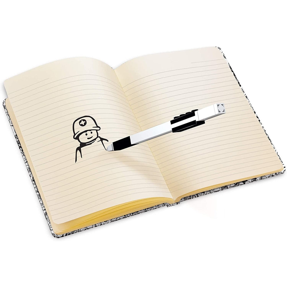 Cancelleria notebook mattoncino nero 4x6 più penna gel nera