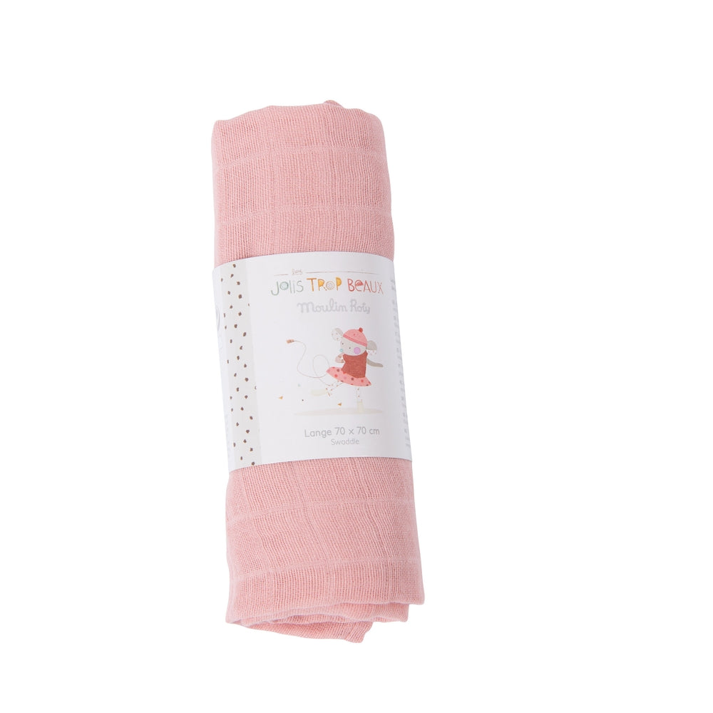 telo mussola di cotone 70x70cm rosa