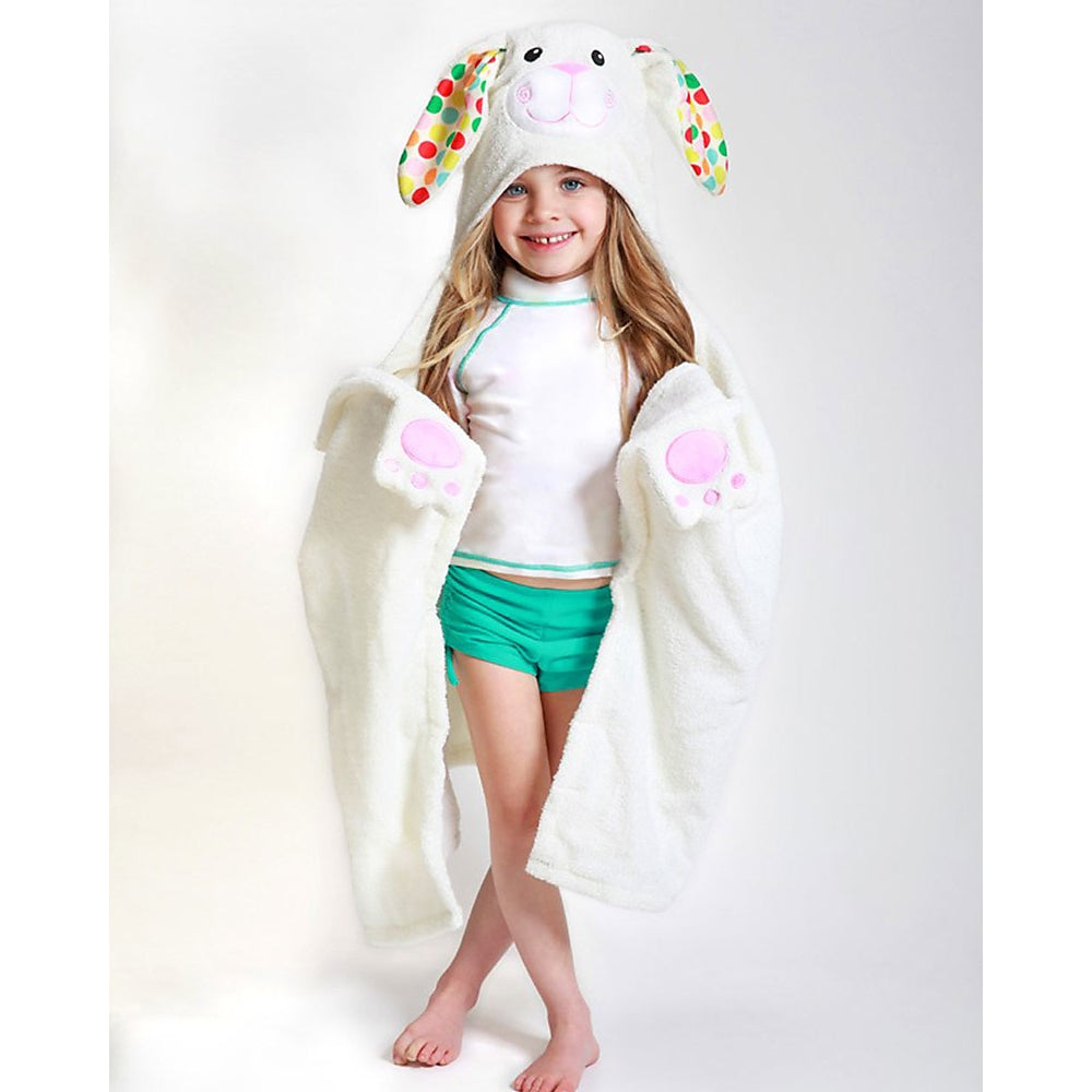 asciugamano bimbi con cappuccio, bella il coniglio - 100% cotone