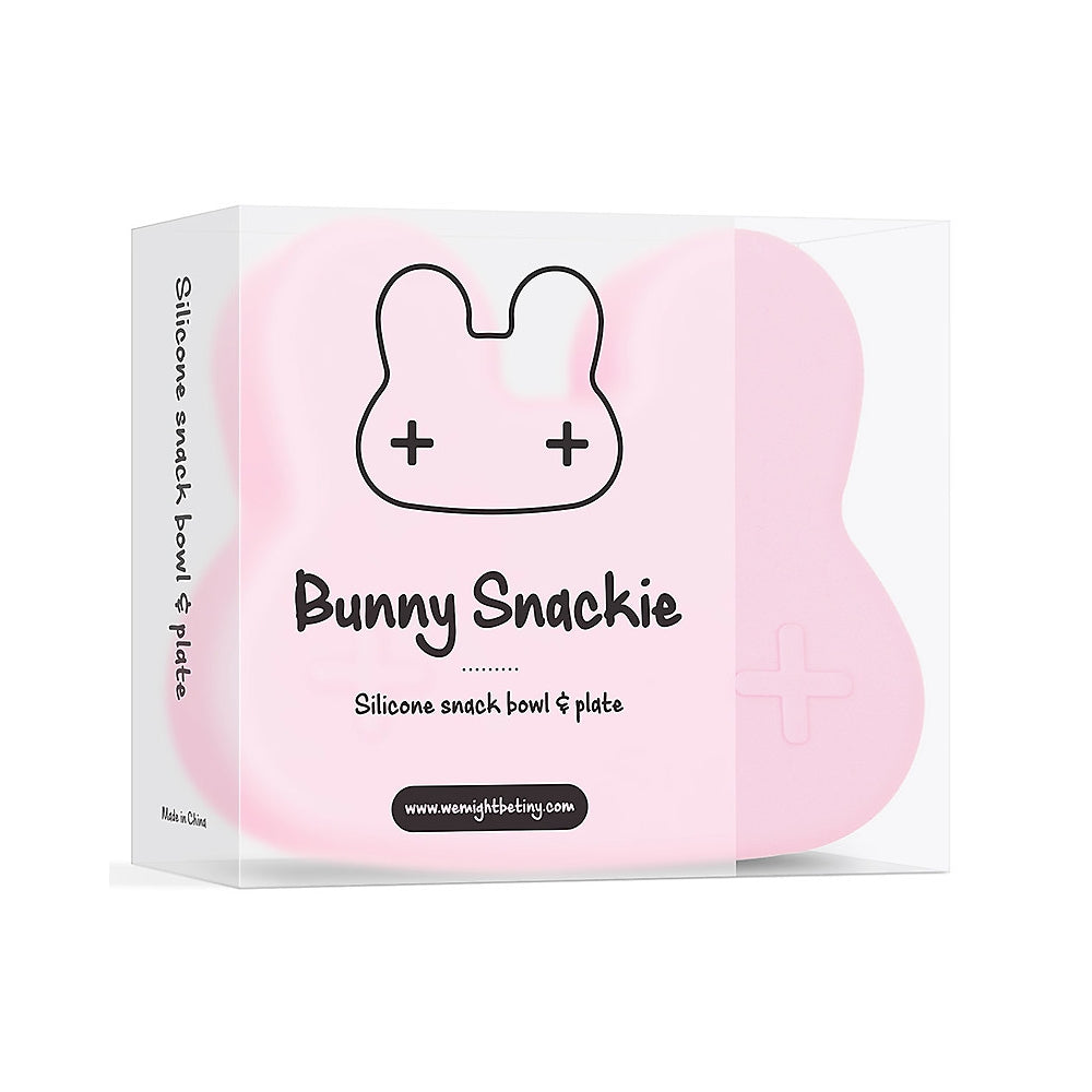 contenitore coniglio rosa chiaro snackie 2 in 1 porta pranzo e piatto - senza bpa!