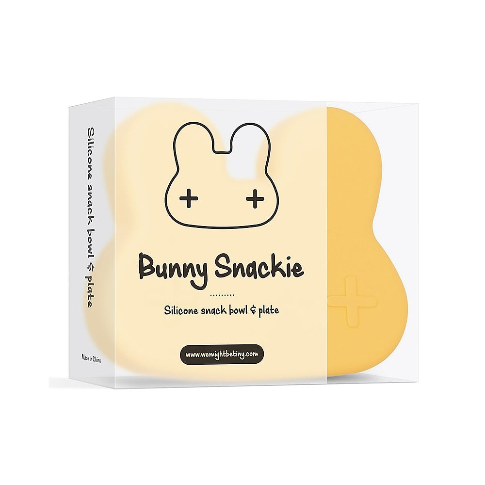 contenitore coniglio giallo snackie 2 in 1 porta pranzo e piatto - senza bpa!