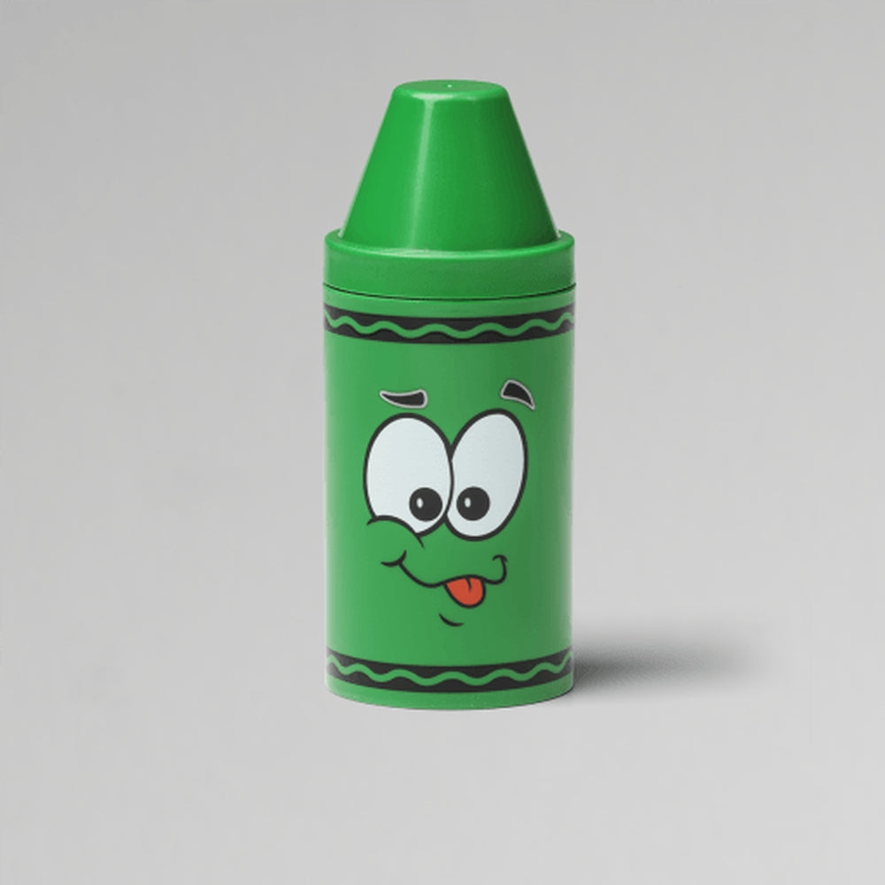 tip mini storage verde - set con 6 pastelli a cera e rotolino di carta