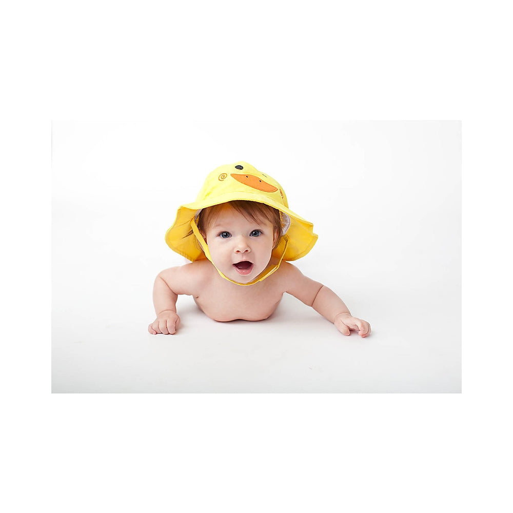 set baby costumino contenitivo + cappellino, anatroccolo - upf 50+ - 6-12 mesi