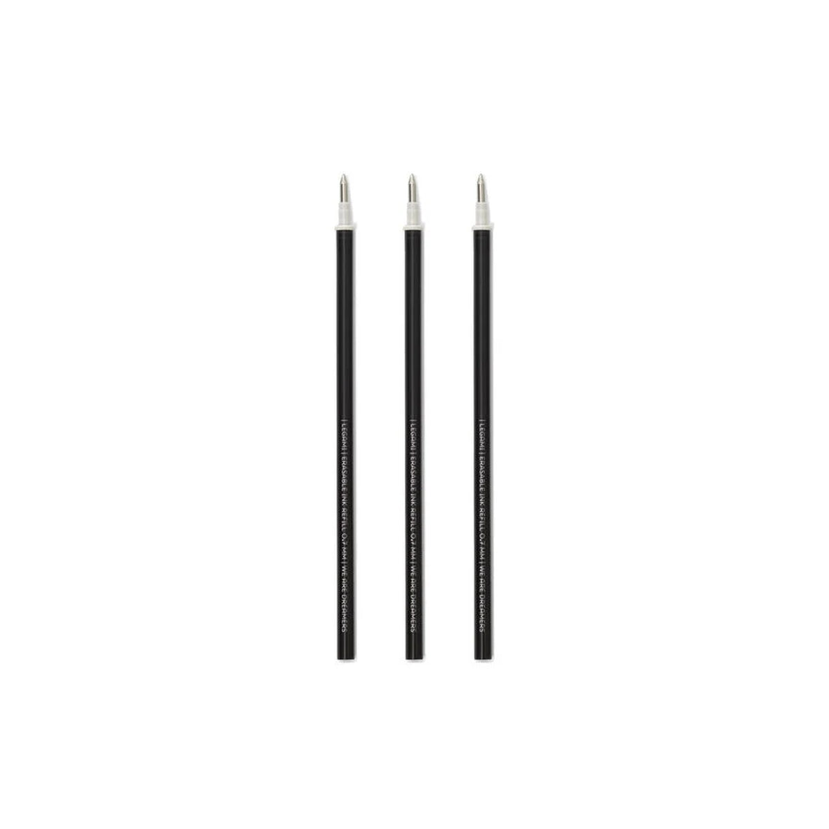 set di 3 ricariche per penne gel cancellabili - colore nero
