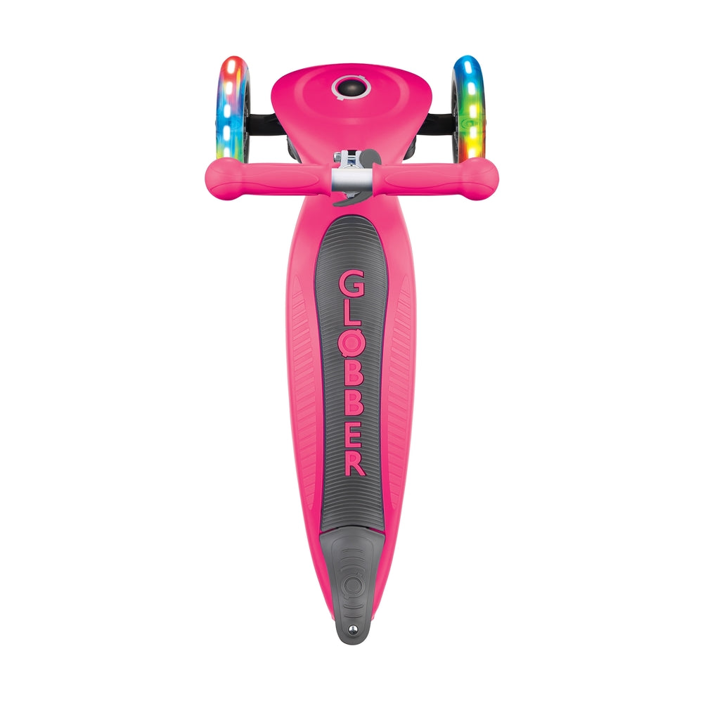 globber - primo foldable lights - monopattino pieghevole con luci - rosa scuro