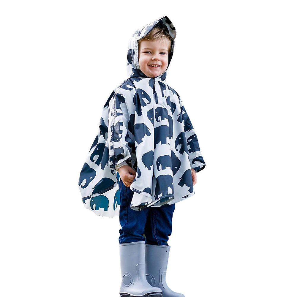 poncho per bambini - elefanti - 100 % impermeabile