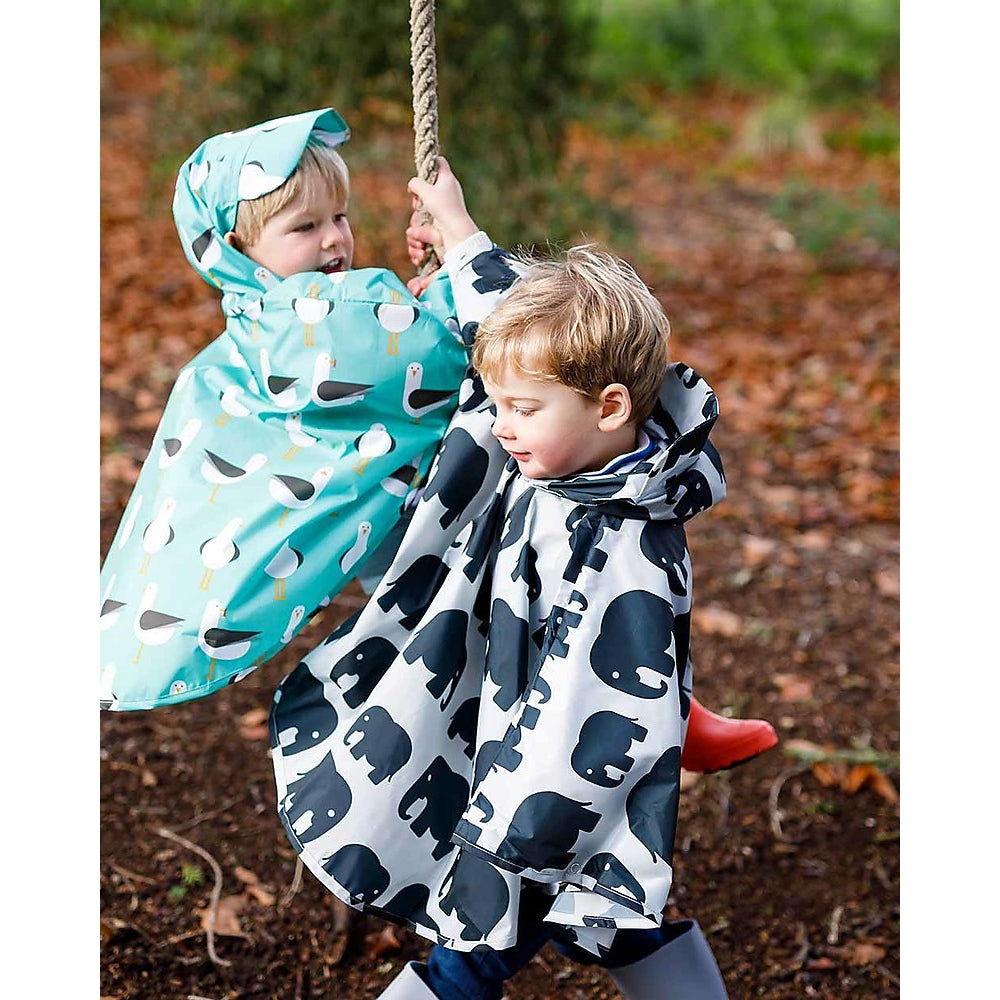 poncho per bambini - elefanti - 100 % impermeabile