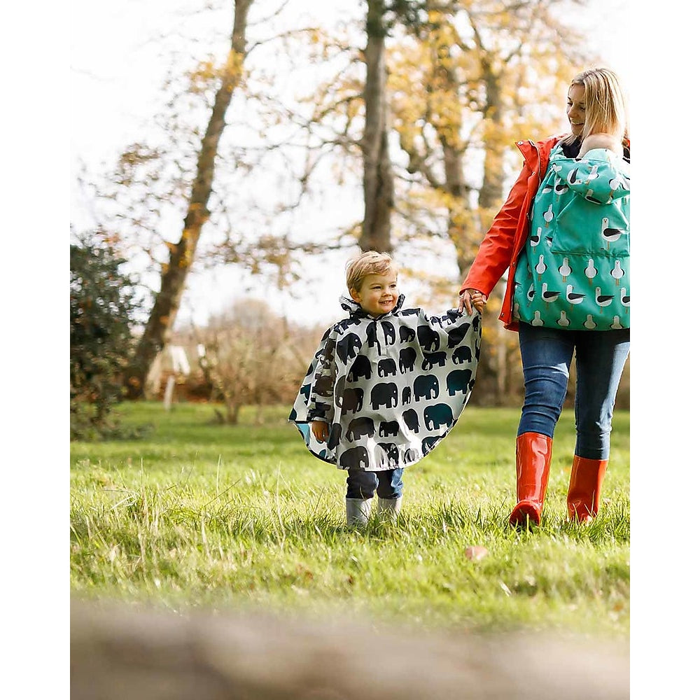 poncho per bambini - elefanti - 100 % impermeabile