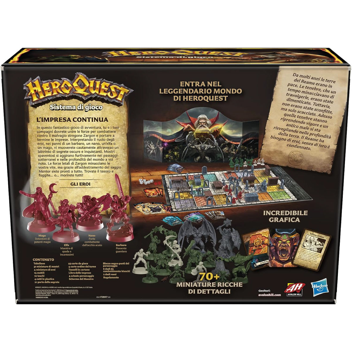 heroquest - sistema di gioco - scatola base