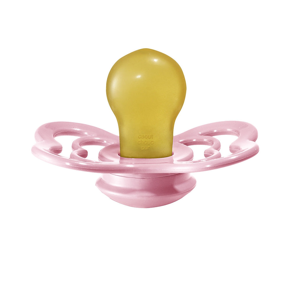 set di 2 ciucci supreme - avorio & rosa - gomma naturale 0-6 mesi