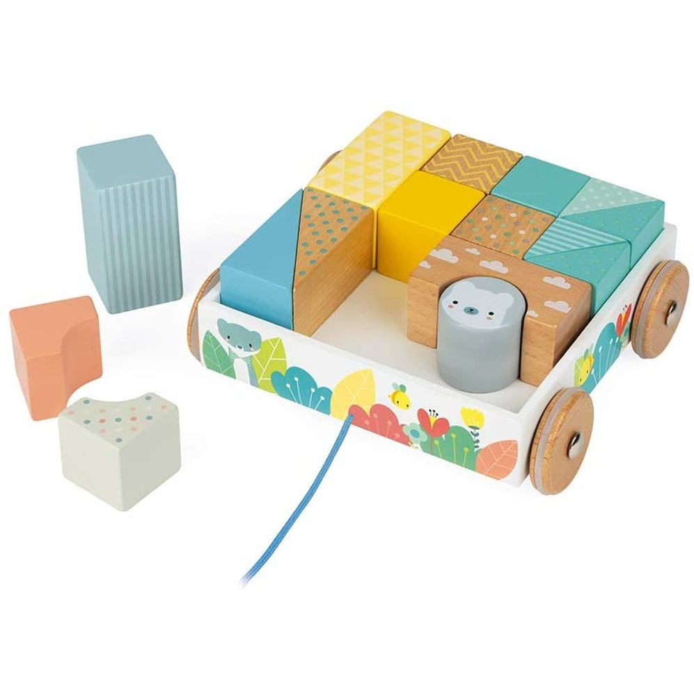 pure - carrello da trainare con cubi in legno