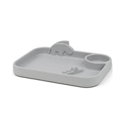piatto a scomparti peekaboo - croco e zeebe - grigio - 100% silicone alimentare