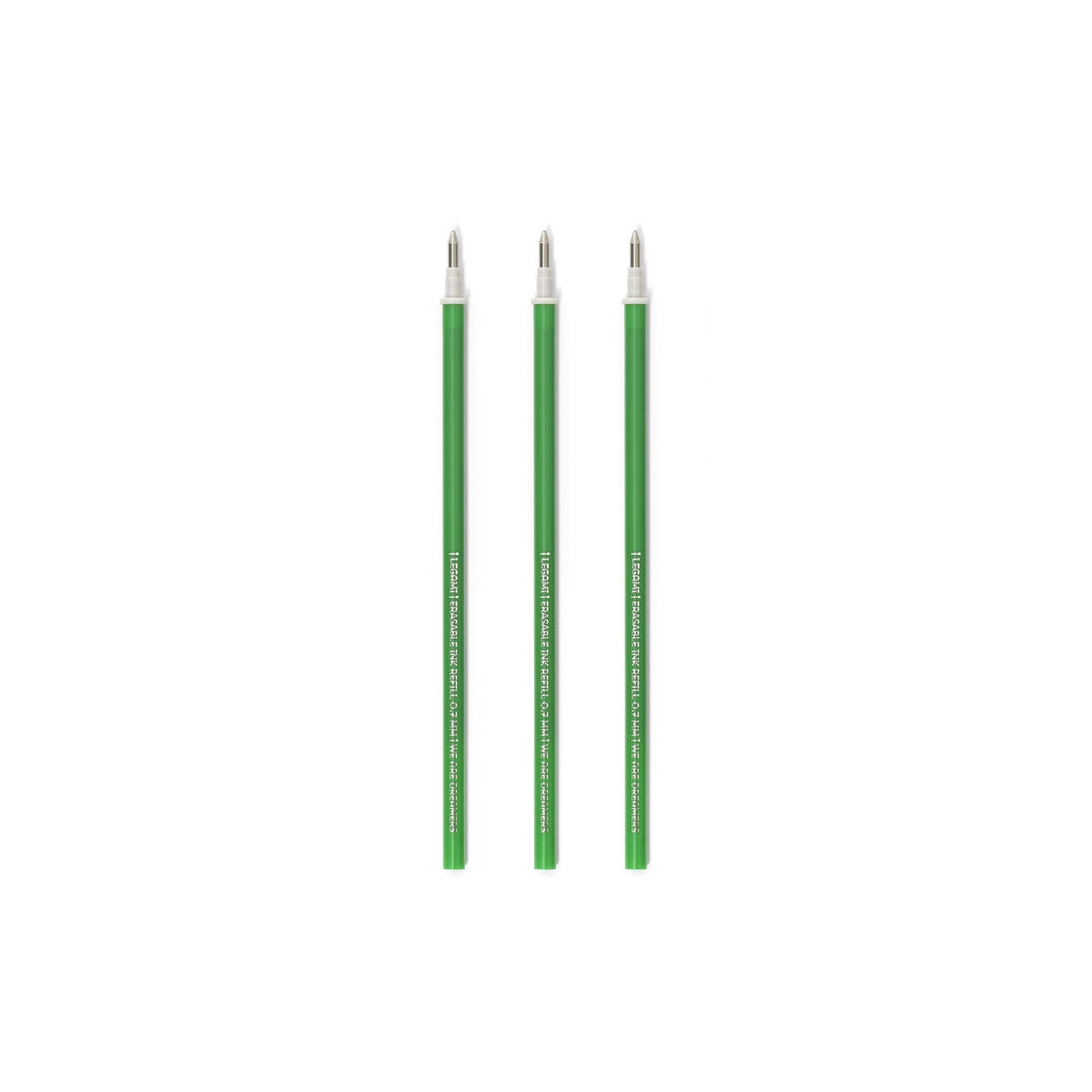 set di 3 ricariche per penne gel cancellabili - colore verde