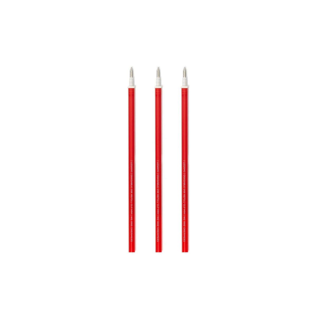 set di 3 ricariche per penne gel cancellabili - colore rosso