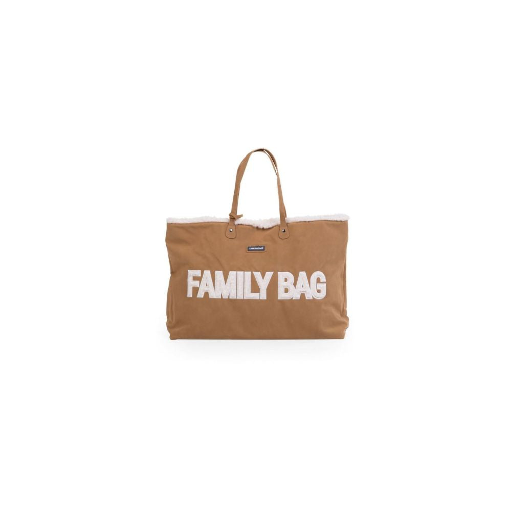 family bag borsa fasciatoio 55 x 18 x 40 cm - camoscio con dettagli teddy - include materassino per il cambio!