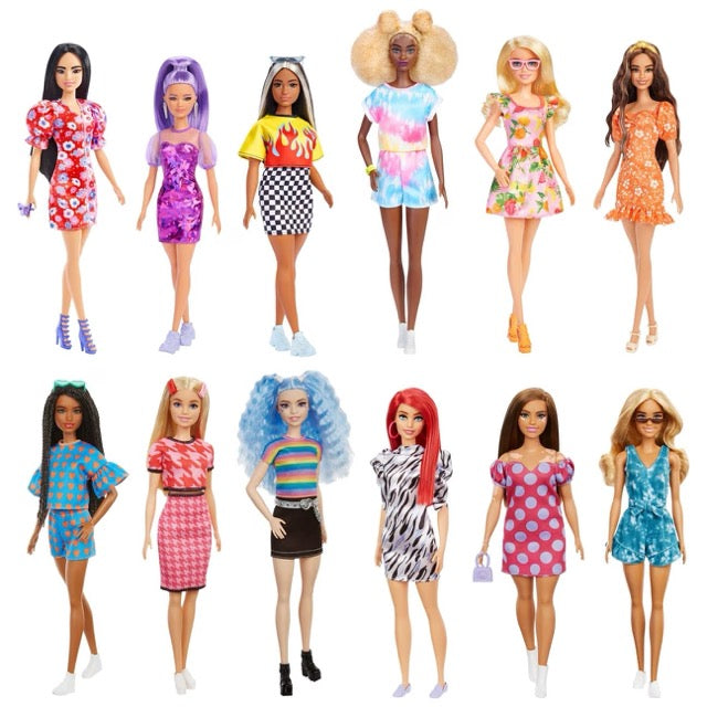 barbie fashionistas - barbie con vestiti alla moda - modello assortito