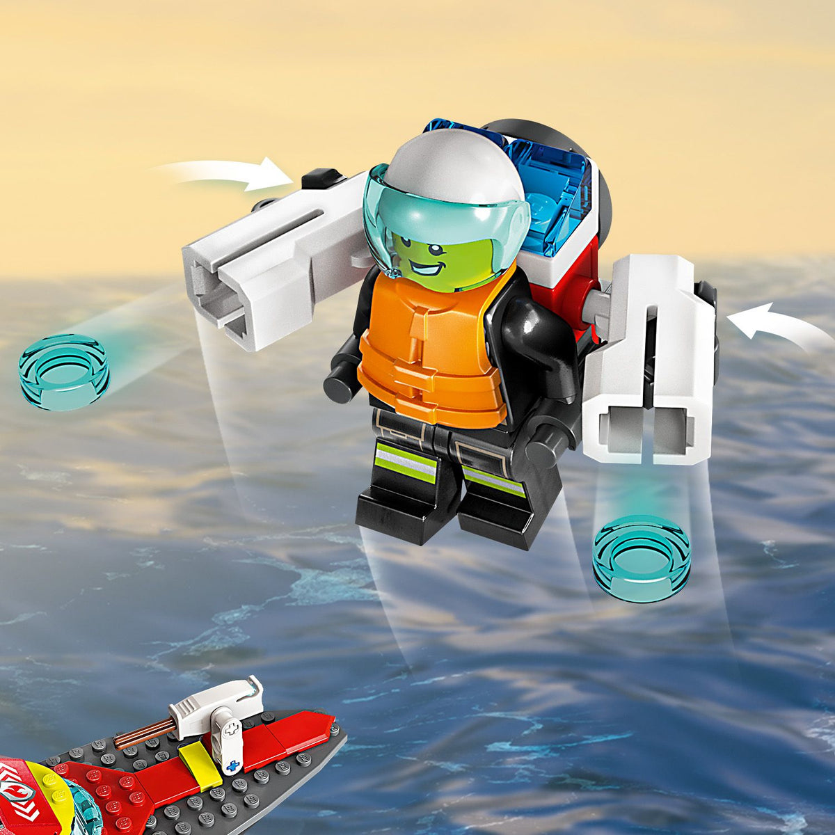 LEGO City 60373 Barca di soccorso antincendio