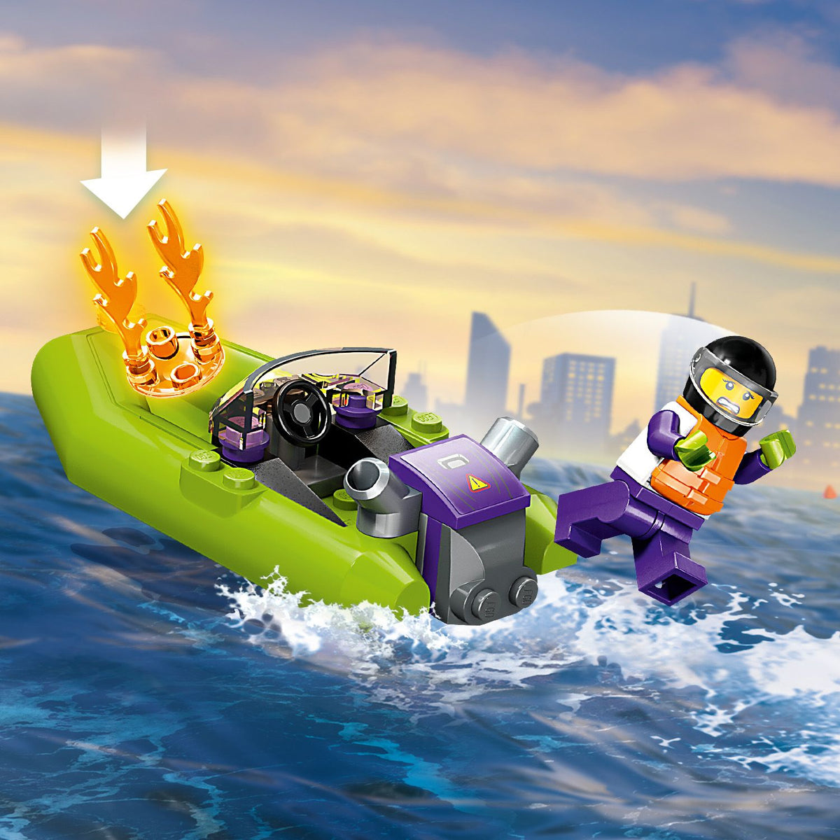LEGO City 60373 Barca di soccorso antincendio