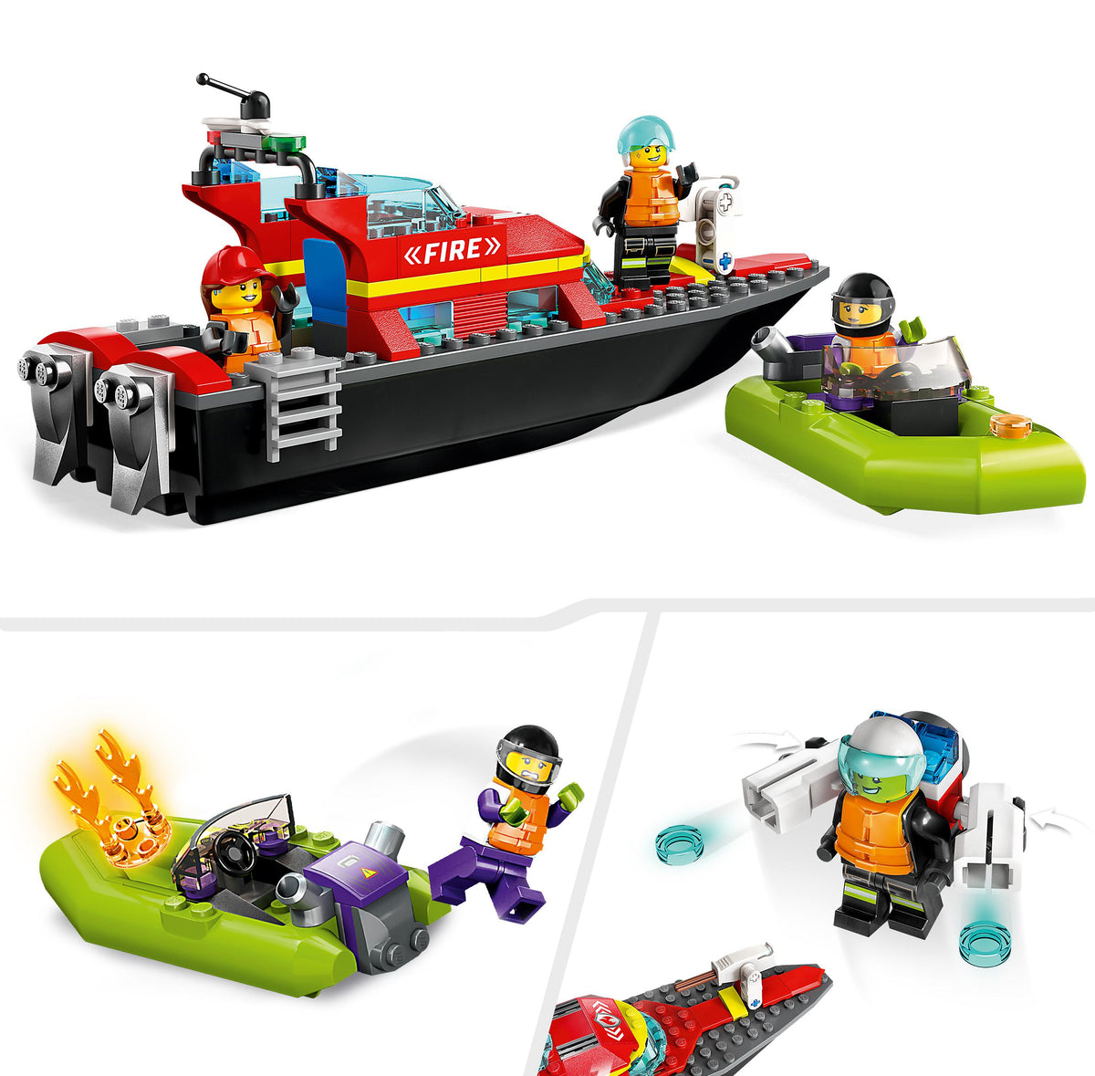 LEGO City 60373 Barca di soccorso antincendio