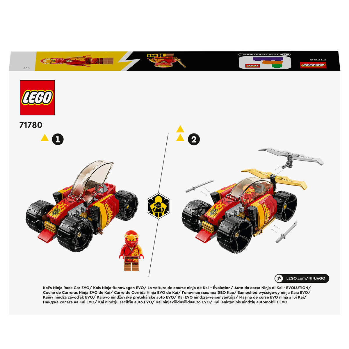 LEGO Ninjago 71780 Auto da corsa Ninja di Kai EVOLUTION