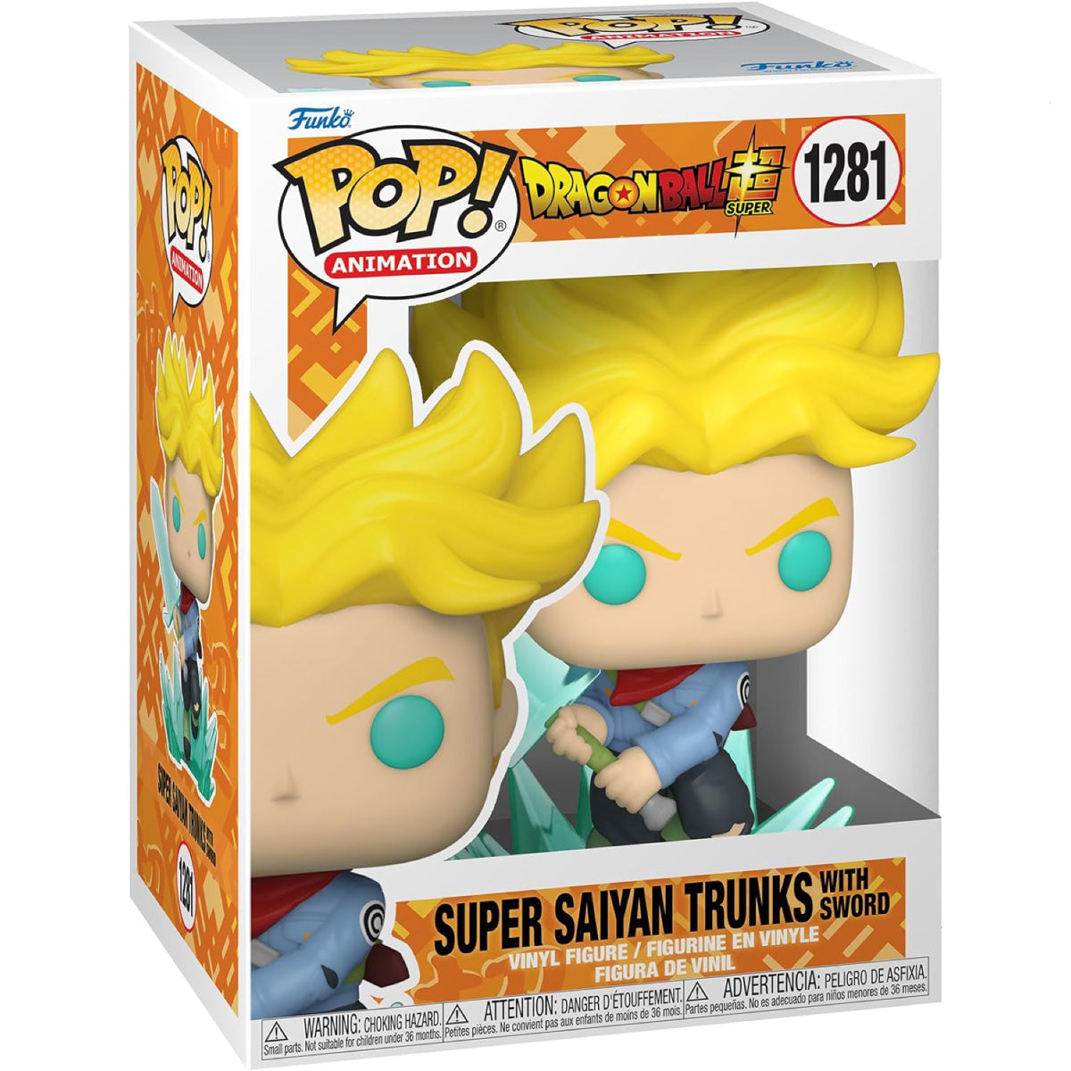 dragon ball super - trunks with sword super saiyan 9cm - funko pop! 1281