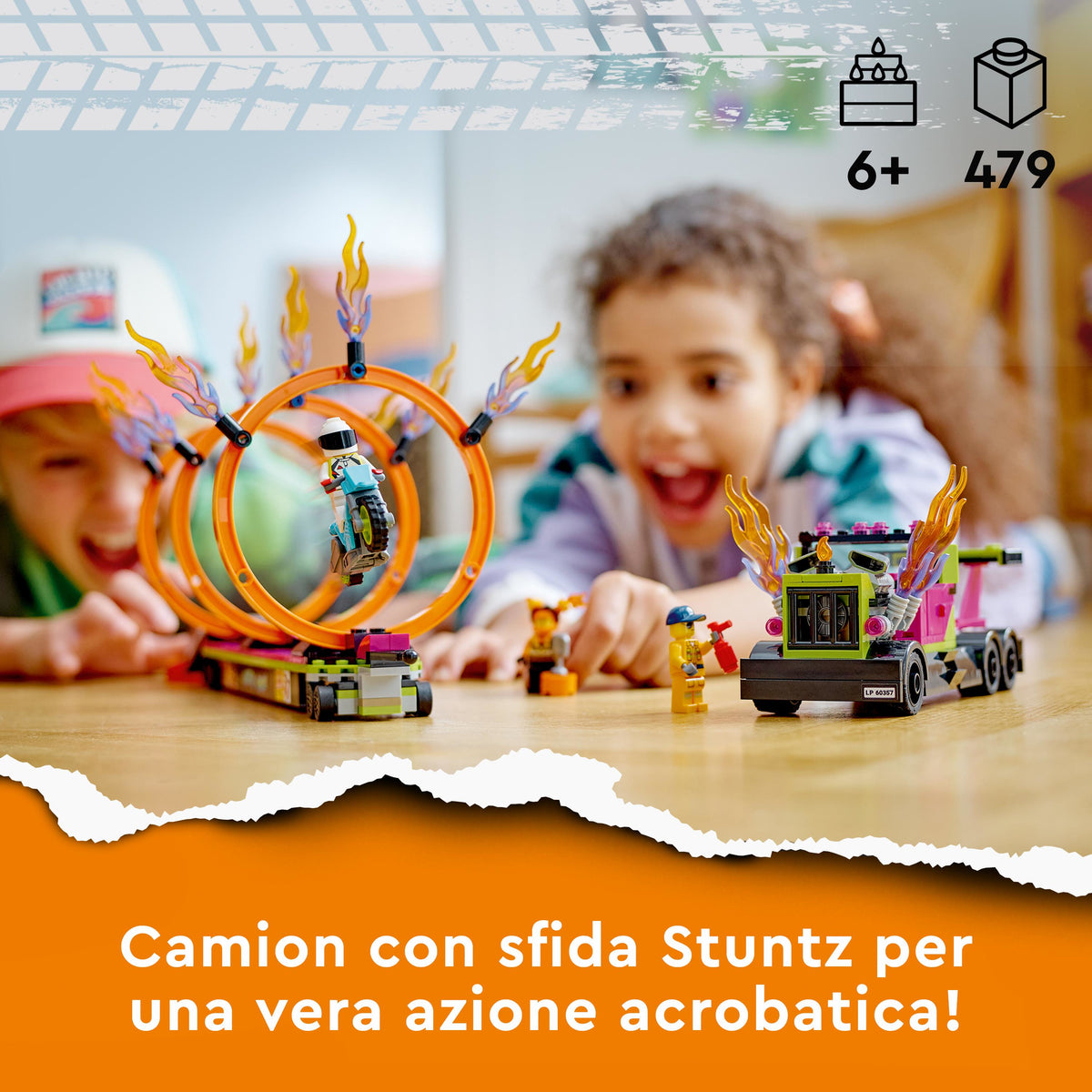 LEGO City 60357 stunt truck: sfida dell’anello di fuoco