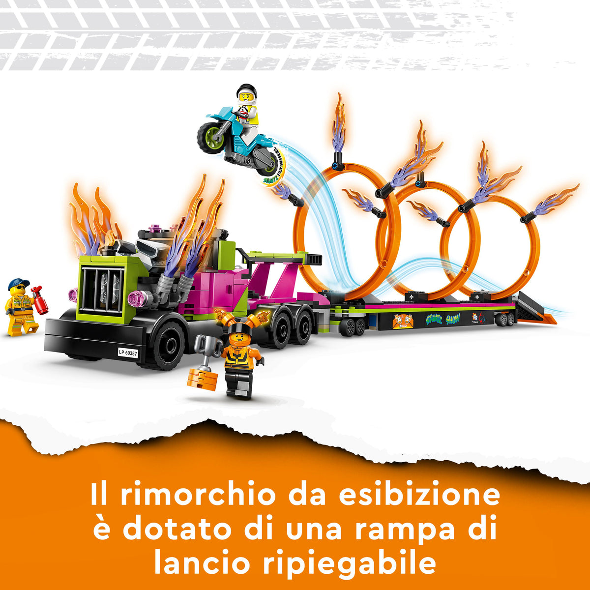 LEGO City 60357 stunt truck: sfida dell’anello di fuoco