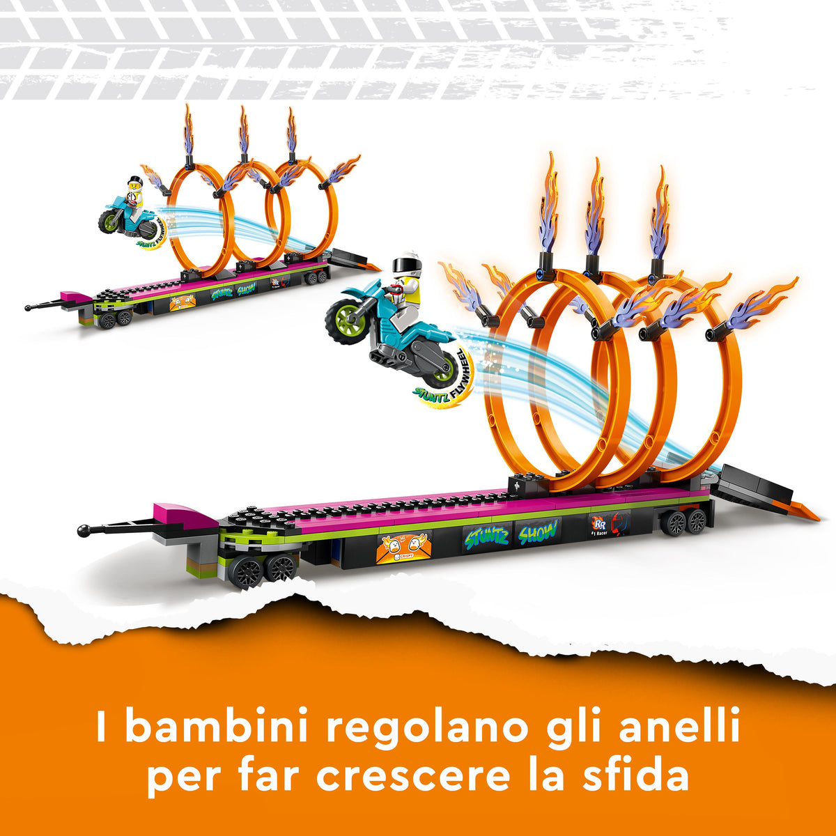LEGO City 60357 stunt truck: sfida dell’anello di fuoco