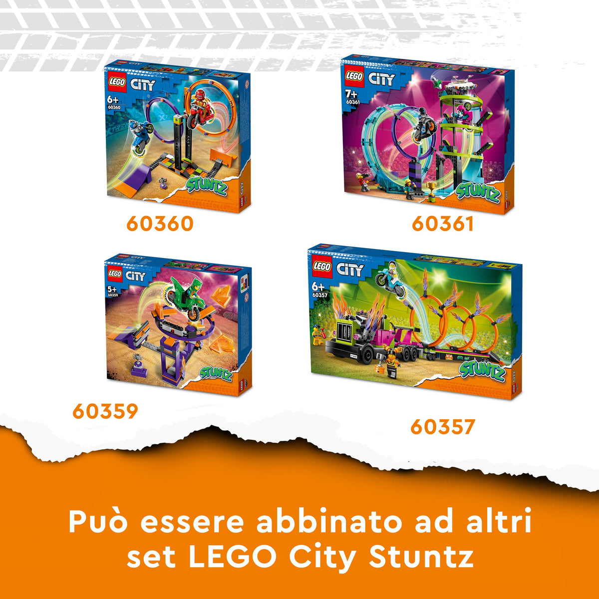 LEGO City 60357 stunt truck: sfida dell’anello di fuoco