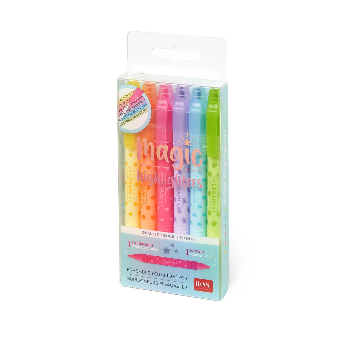 set di 6 evidenziatori cancellabili - magic highlighters