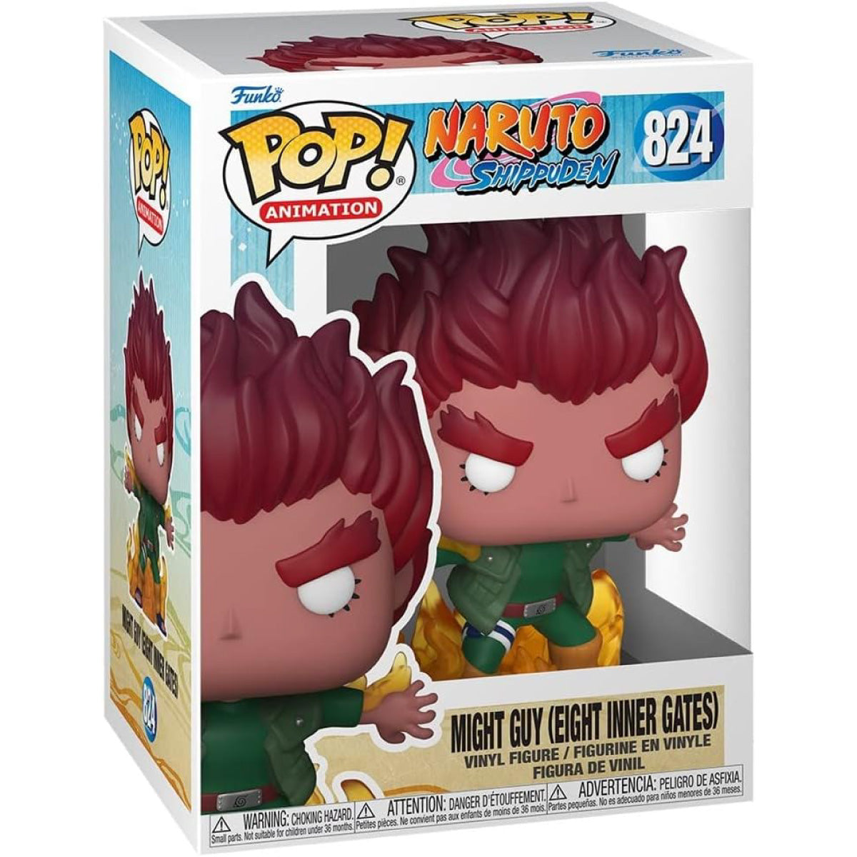 naruto shippuden - might guy (eight inner gates) 9cm - funko pop 824
