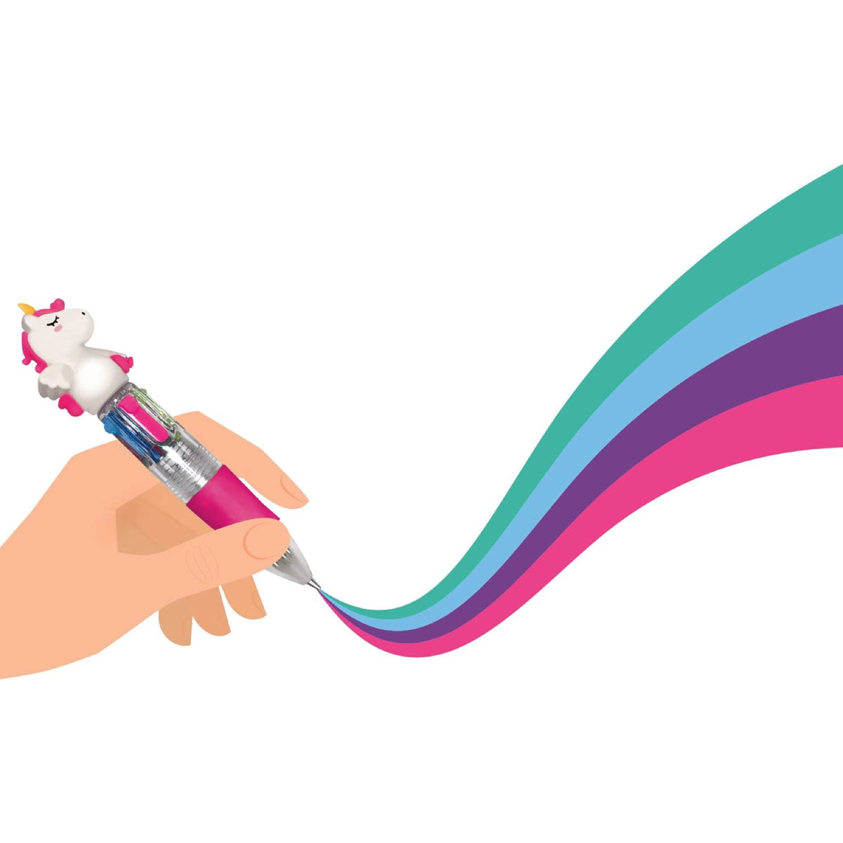 mini penna a sfera 4 colori - mini magic rainbow - unicorno