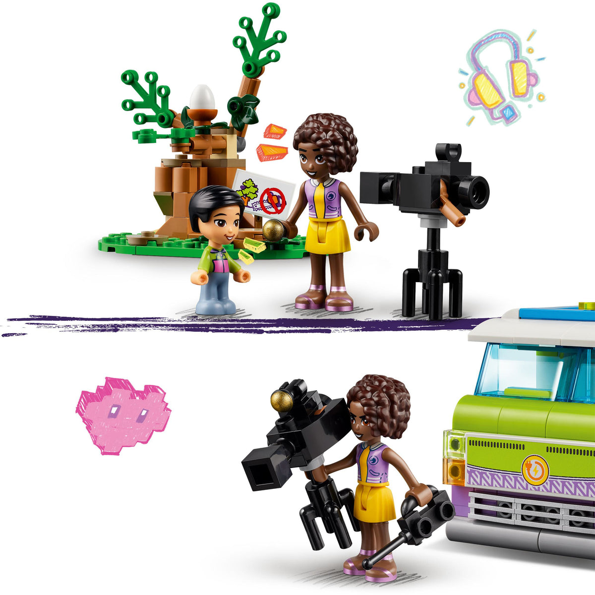 LEGO Friends 41749 furgone della troupe televisiva
