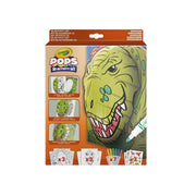 set attività pops dinosauri - 3 disegni 3d, 7 pennarelli, 3 fogli adesivi