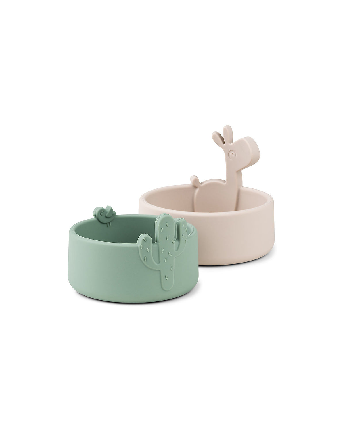 set 2 ciotole in silicone alimentare- lalee - sabbia/verde