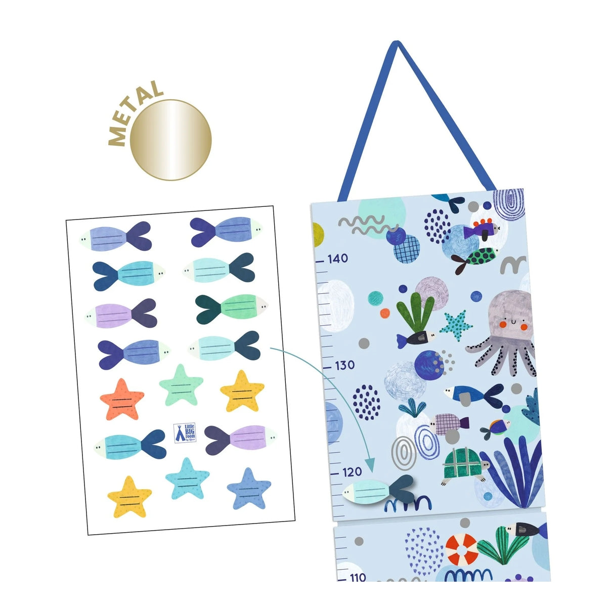 vie aquatique - metro misura altezza appendibile con adesivi riposizionabili
