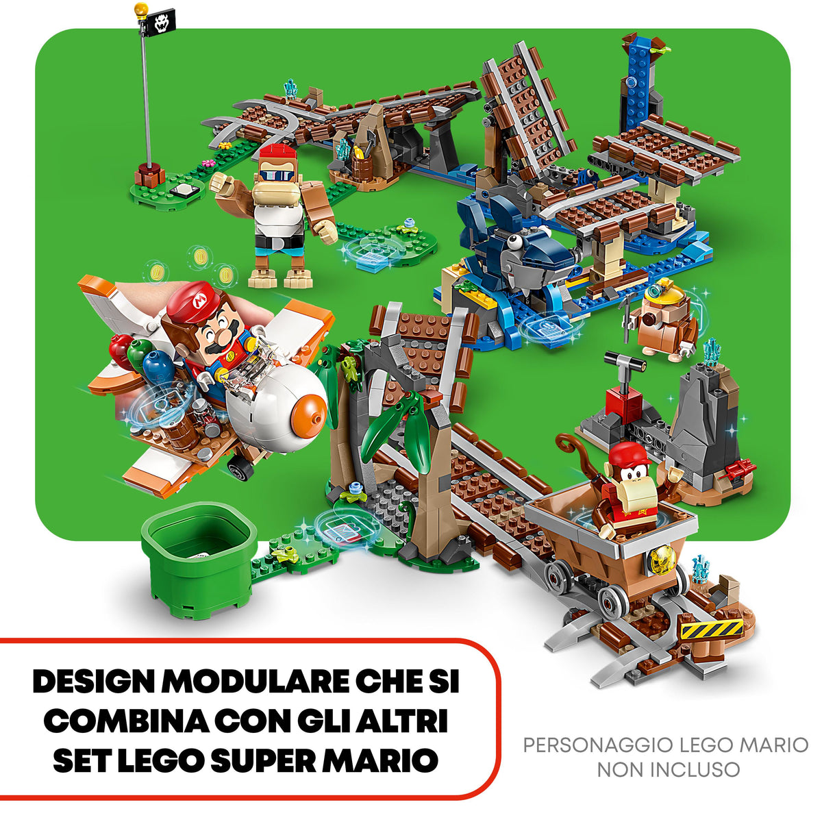 LEGO Super Mario 71425 pack di espansione corsa nella miniera di diddy kong