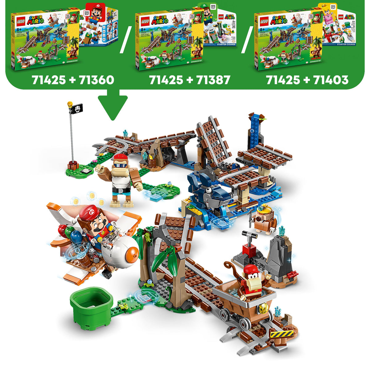 LEGO Super Mario 71425 pack di espansione corsa nella miniera di diddy kong