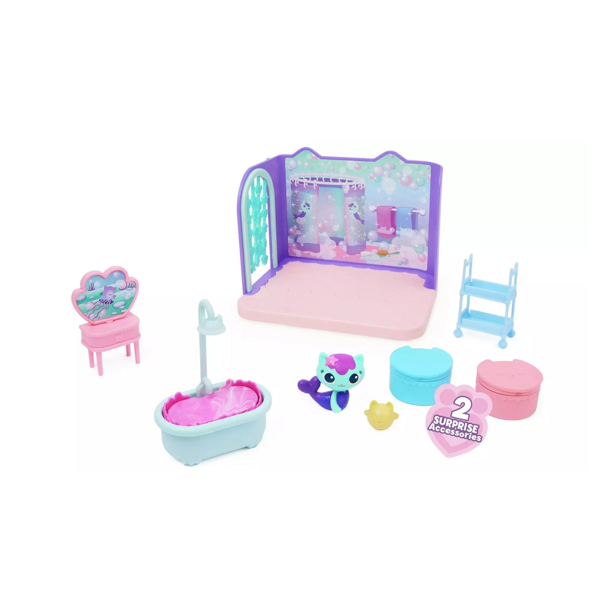gabby's dollhouse - la sala da bagno con siregatta
