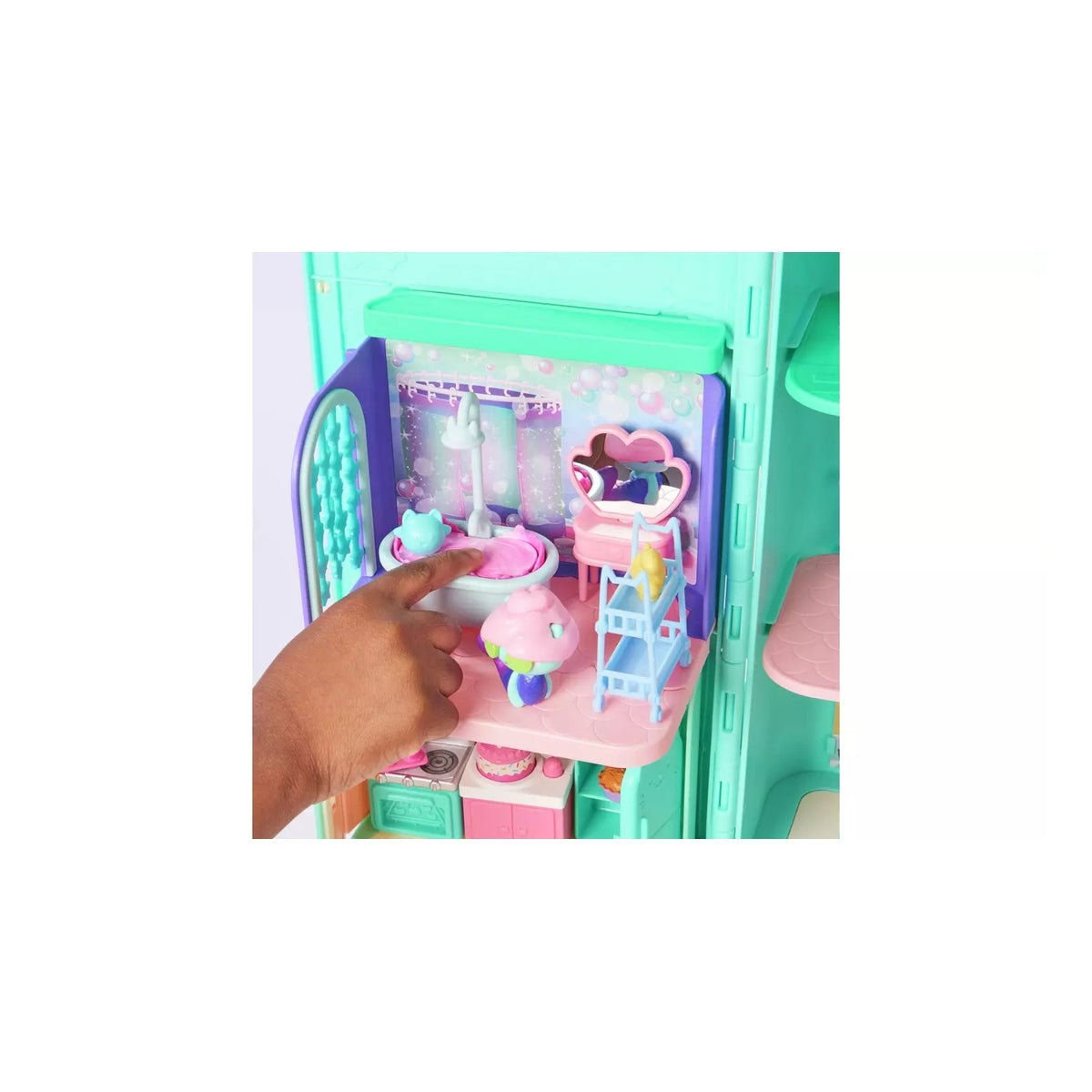 gabby's dollhouse - la sala da bagno con siregatta