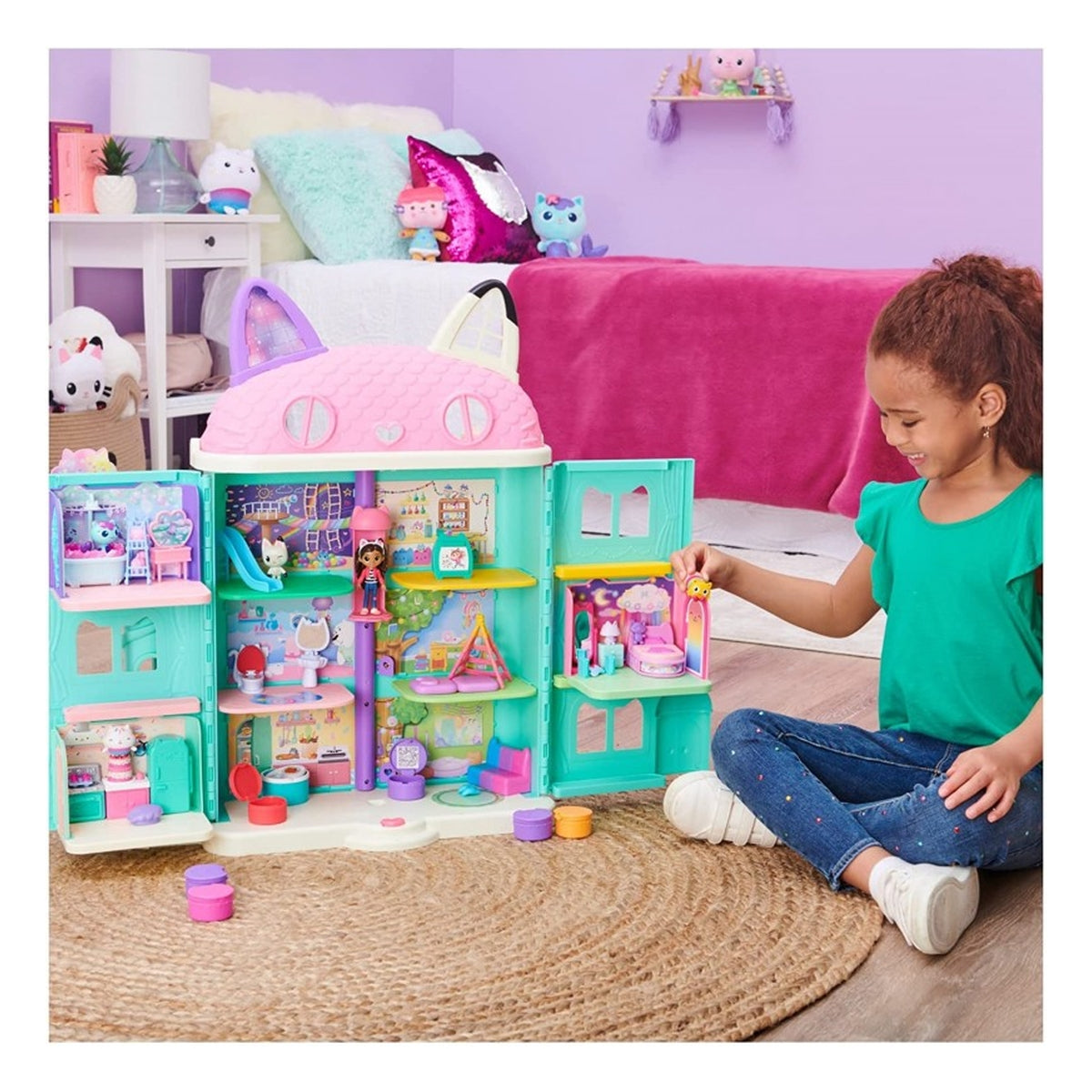 gabby's dollhouse - la camera da letto di cuscigatta