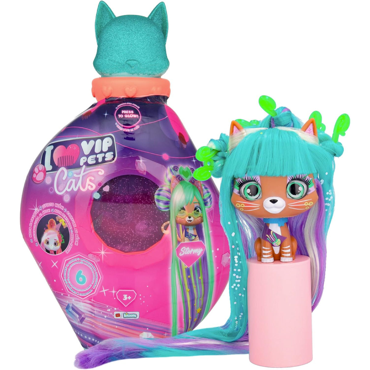 vip pets - cats - stormy - animaletto con lunghi capelli ed accessori