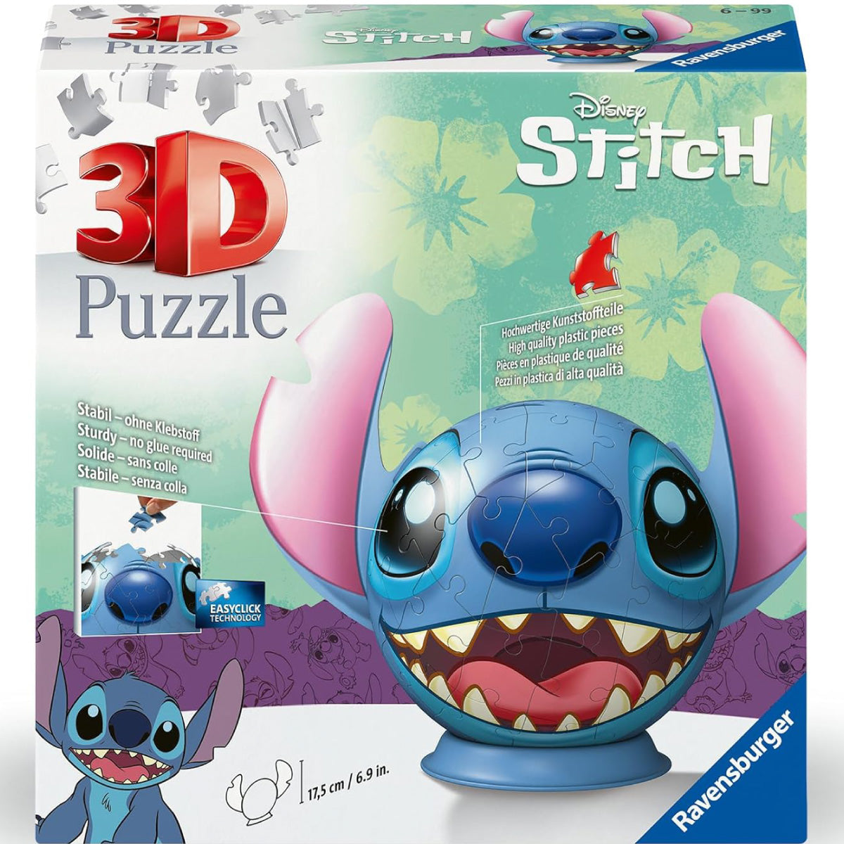 lilo e stitch - stitch con orecchie - puzzle 3d