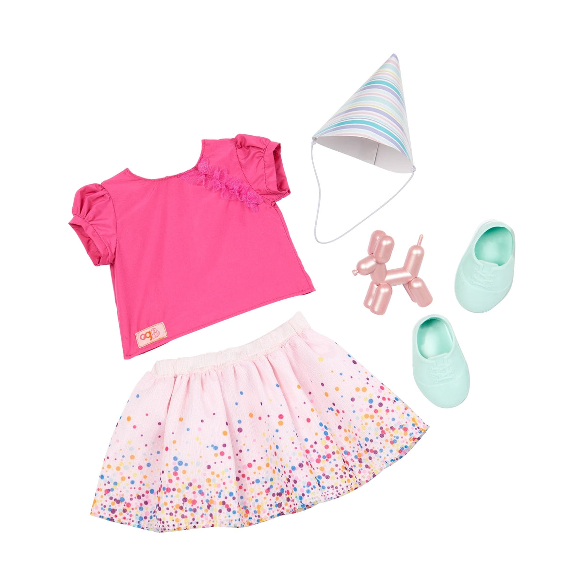 our generation - it's time to party outfit compleanno - cestito bambola 46cm
