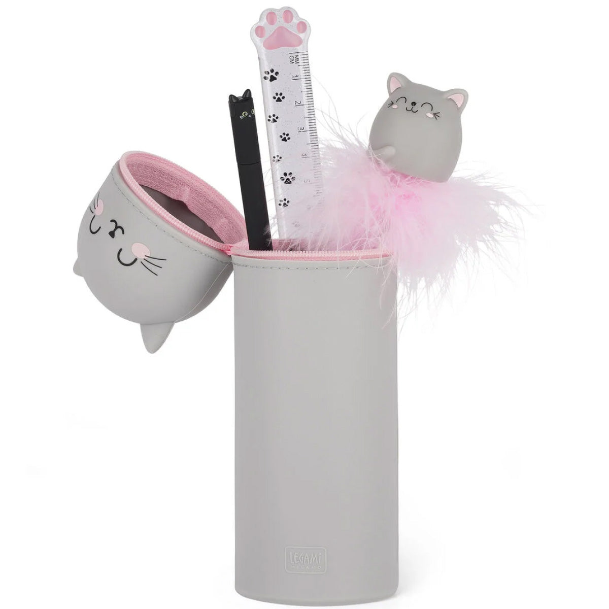 astuccio 2 in 1 in morbido silicone - kawaii - kitty