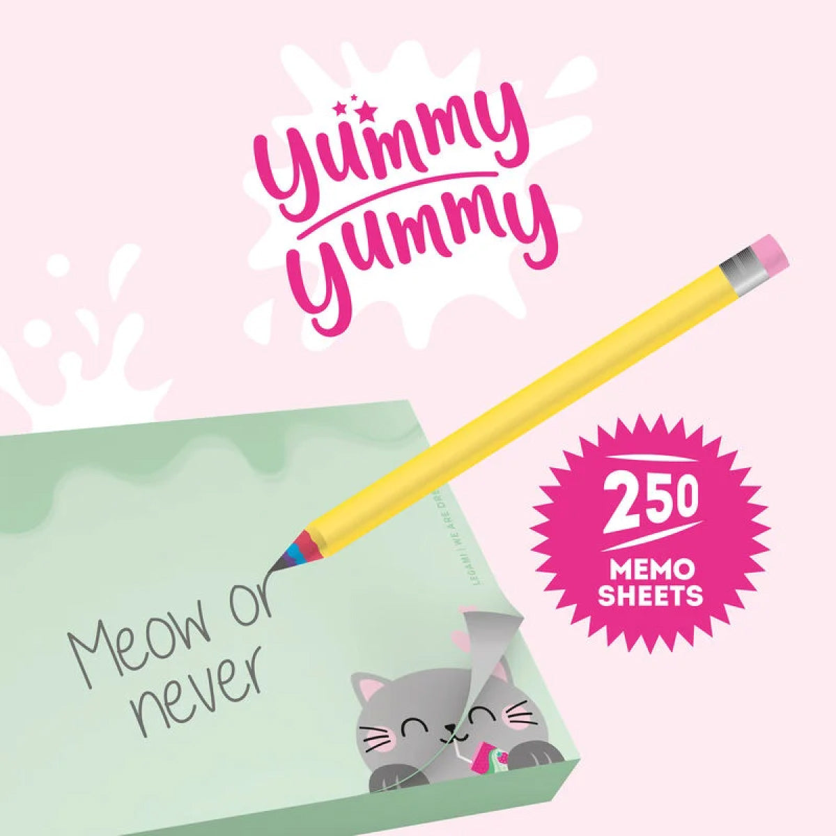 blocchetto memo - yummy yummy - post it kitty